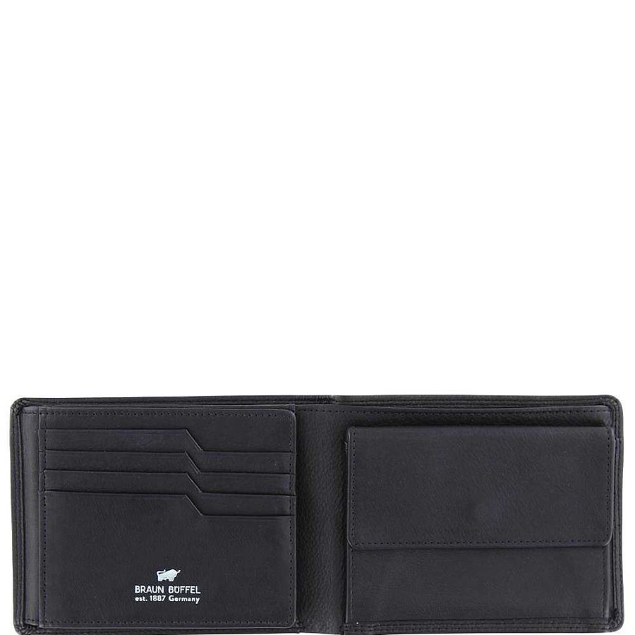 Men'S Braun Büffel | Braun Buffel - Golf Secure 8Cs Wallet Black