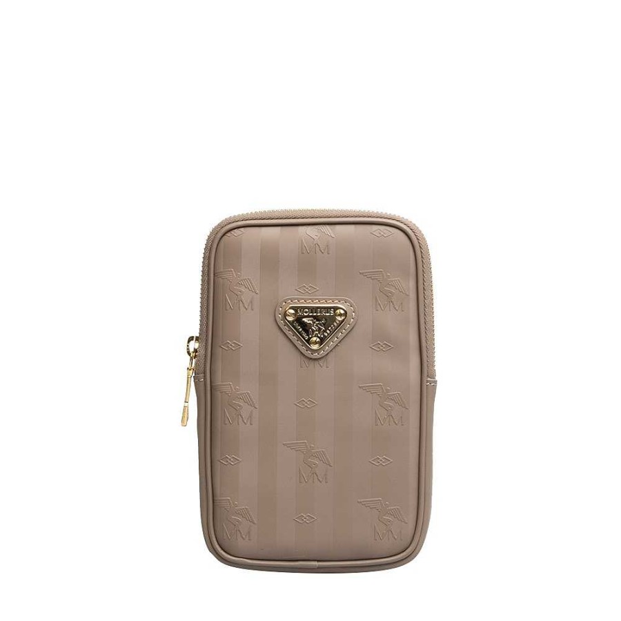 Men'S Maison Mollerus | Maison Mollerus - Wildhorn Mobile Phone Wallet Beige