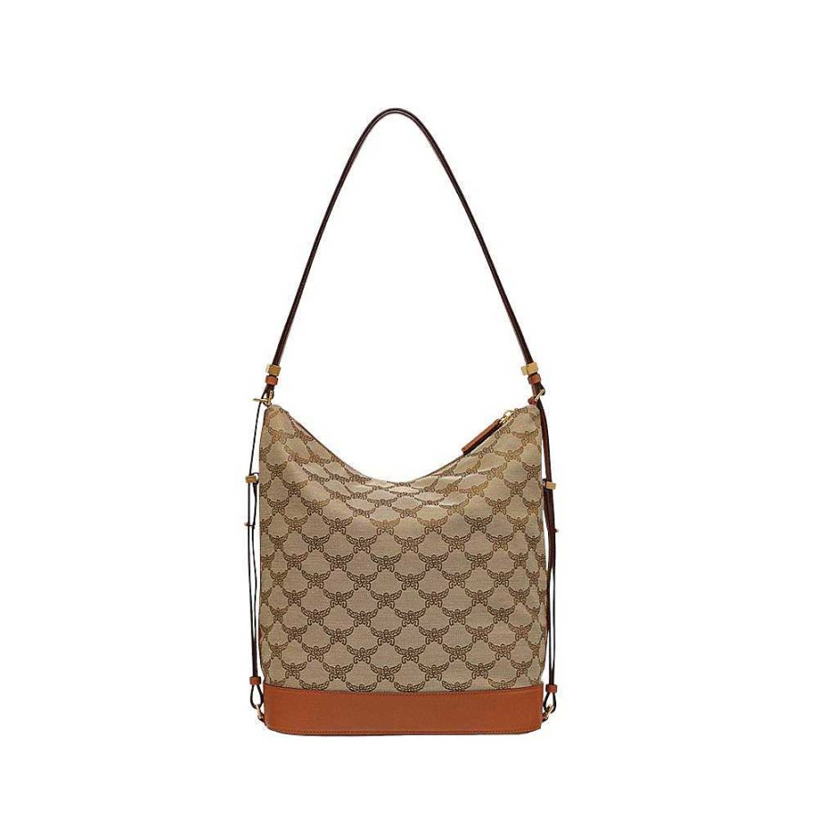 Ladies MCM | Mcm - Lauretos Shoulder Bag Beige