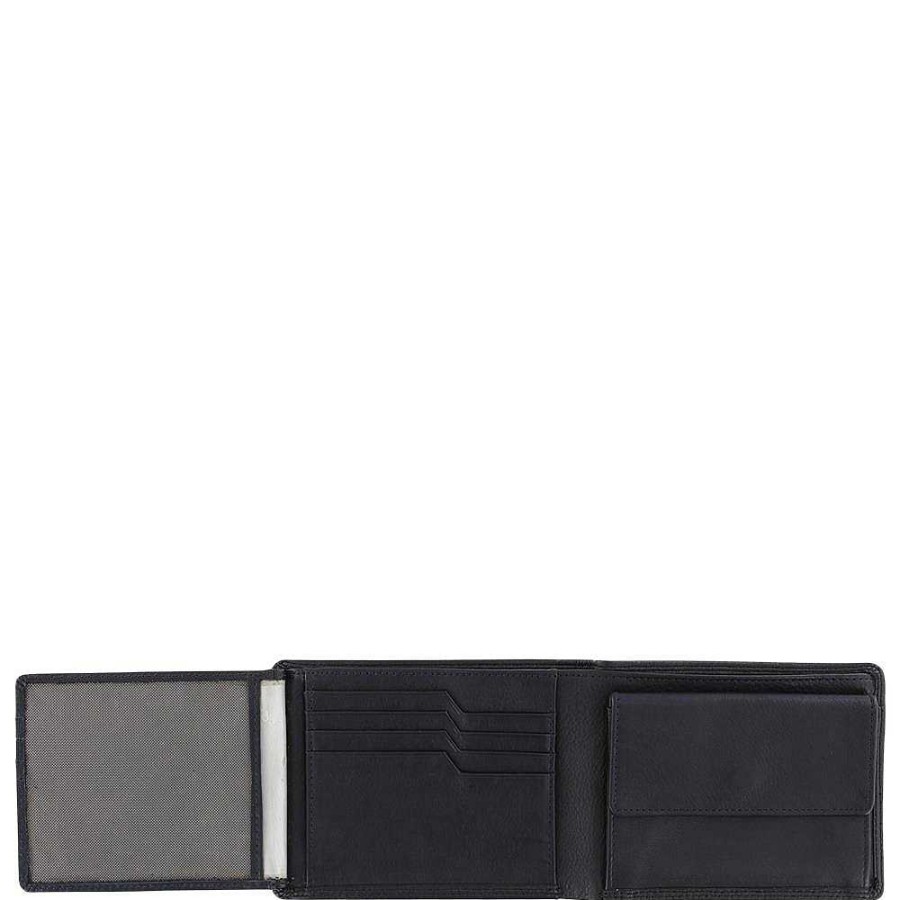 Men'S Braun Büffel | Braun Buffel - Golf Secure 8Cs Wallet Black