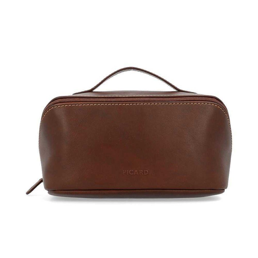 Men'S Picard | Picard - Toscana Toiletry Bag Brown